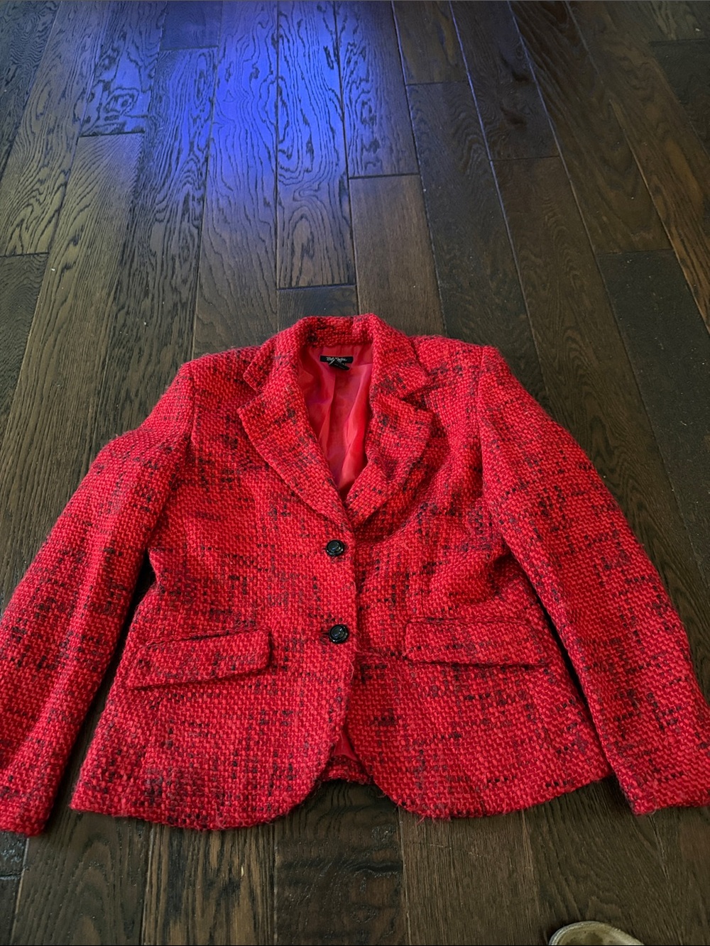 Bob Mackie Red Tweed Blazer Jacket
